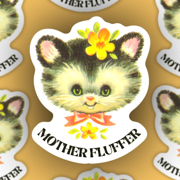 Mother Fluffer Vintage Kitty Sticker