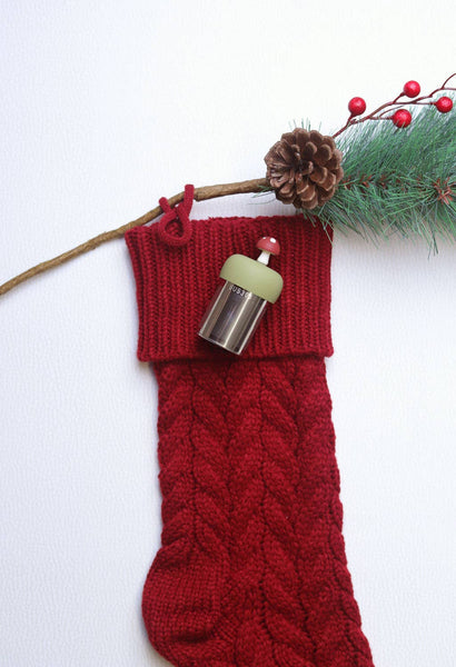 Mushroom | Floating Tea Steeper | Green Base | Red