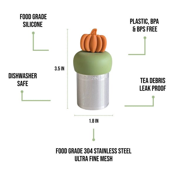 Pumpkin | Floating Tea Infuser | Green Base | Orange