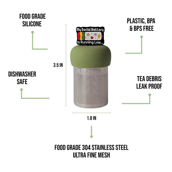Social Battery | Floating Tea Infuser | Green Base | Black