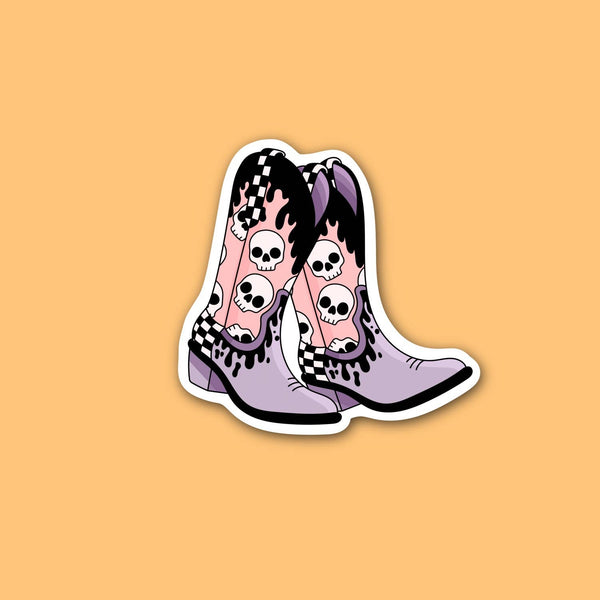 Grunge Emo Western Boots Sticker 