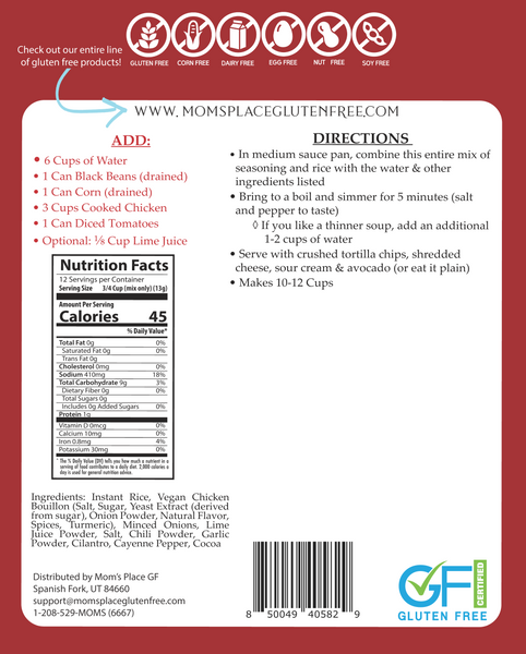 Gluten-Free Chicken Tortilla Soup Mix