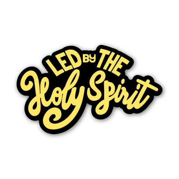 Led By The Holy Spirit Text Black Faith Sticker