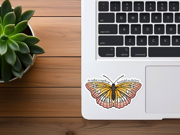 Butterfly Sticker | He Makes All Things Beautiful | Faith
