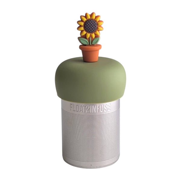 Potted Sunflower | Floating Tea Infuser | Green Base |Yellow