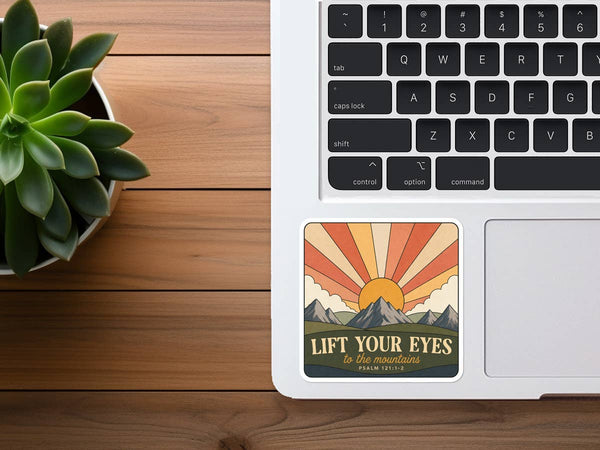 Lift Your Eyes To The Mountains | Christian Sticker | Bible