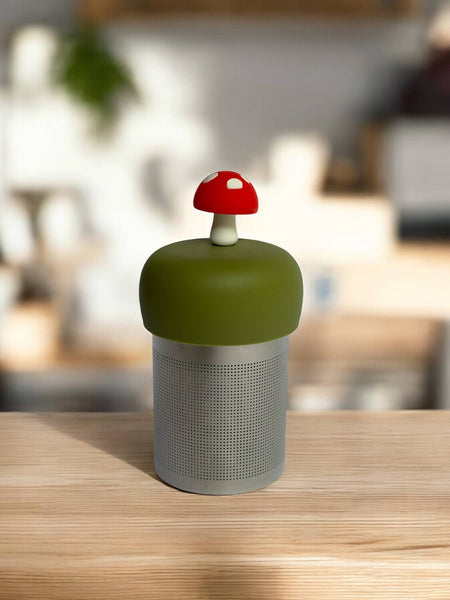 Mushroom | Floating Tea Steeper | Green Base | Red