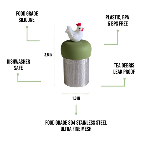 Chicken | Floating Tea Steeper | Green Base | White