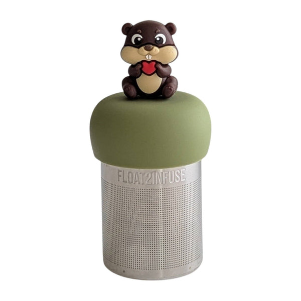 Heart Beaver| Floating Tea Infuser | Green Base | Dark Brown
