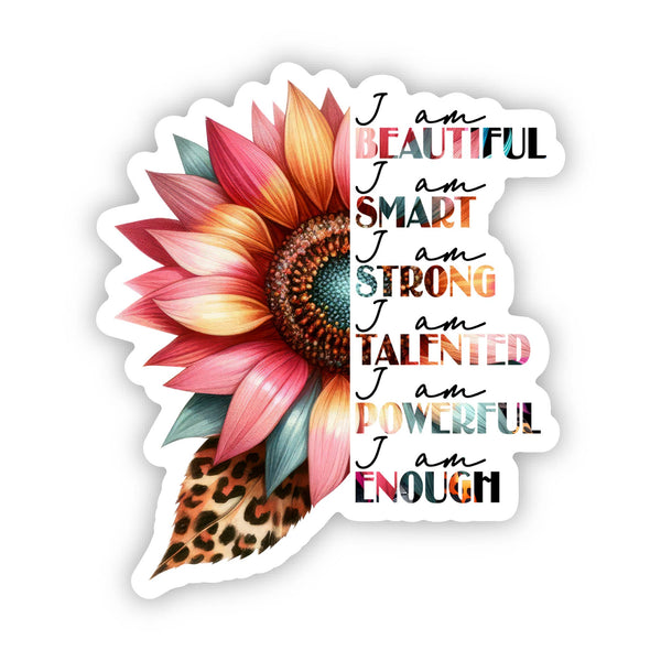 I Am Beautiful Smart Strong Vinyl, Sticker, 3x3 in.