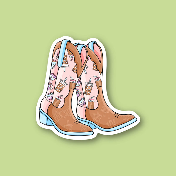 Caffeinated Coffee Western Cowgirl Sticker
