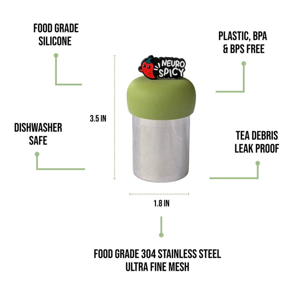 Neurospicy | Floating Tea Infuser | Green Base | Black Icon