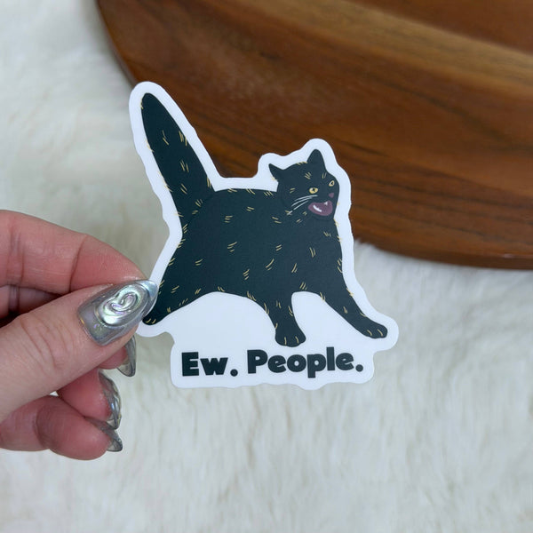 Ew People Black Cat Sticker