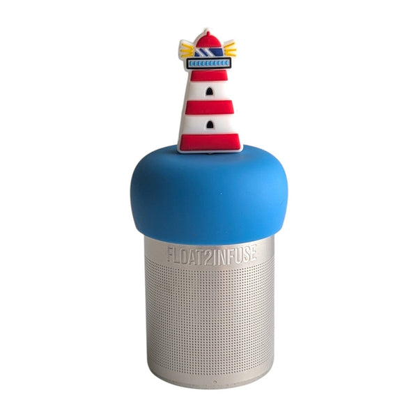 Lighthouse | Floating Tea Infuser | Blue Base | Red/White