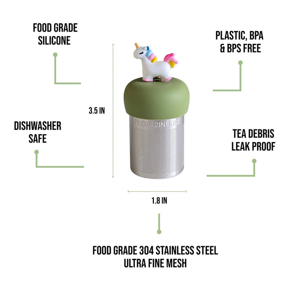Sparkly Unicorn | Floating Tea Steeper | Green Base | White