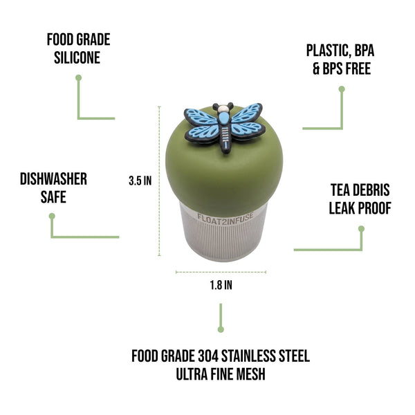 Blue Dragonfly | Floating Tea Infuser | Green Base | Blue