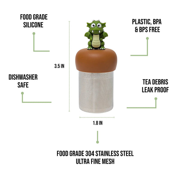 Dark Green Dragon| Floating Tea Infuser | Light Brown Base