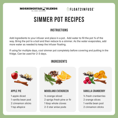 3 Simmer Pot | Pitcher Tea Infuser Recipe | Tea Recipe