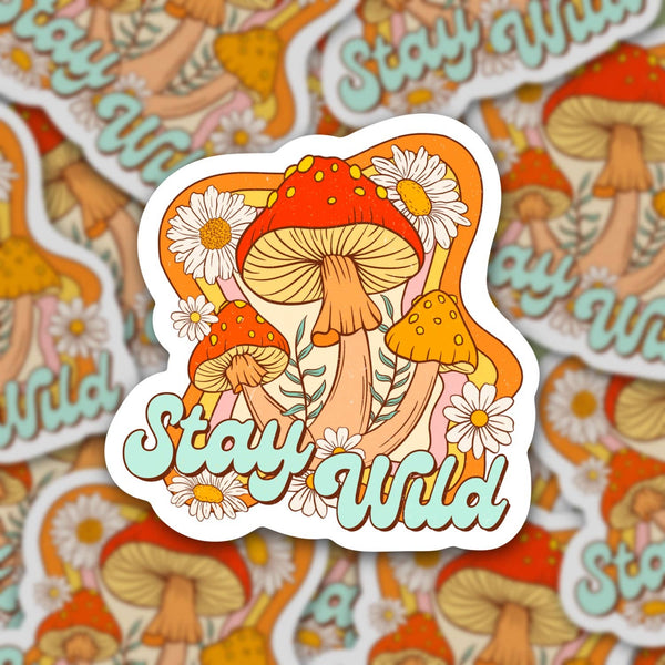 Stay Wild, Cottagecore Mushroom Sticker