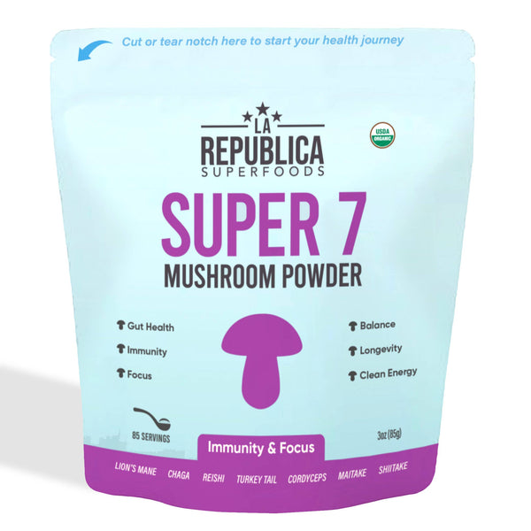 La Republica Organic SUPER 7 Fruiting Mushroom Powder