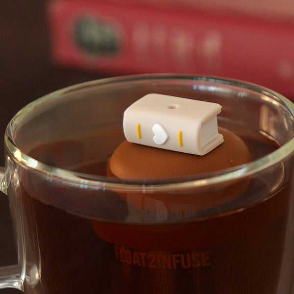 Beige Heart Book | Floating Tea Infuser | Light Brown Base