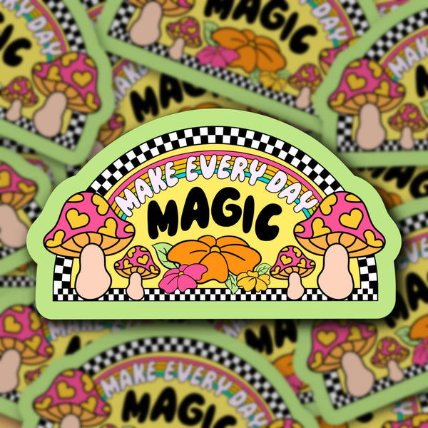 Make Everyday Magic, Checkered Mushroom Sticker