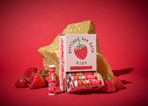 Kids Beeswax Lip Balm Display – Strawberry (24-Count)