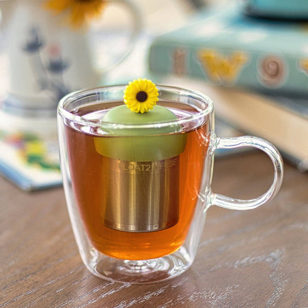 Sunflower | Floating Tea Infuser | Green Base | Yellow