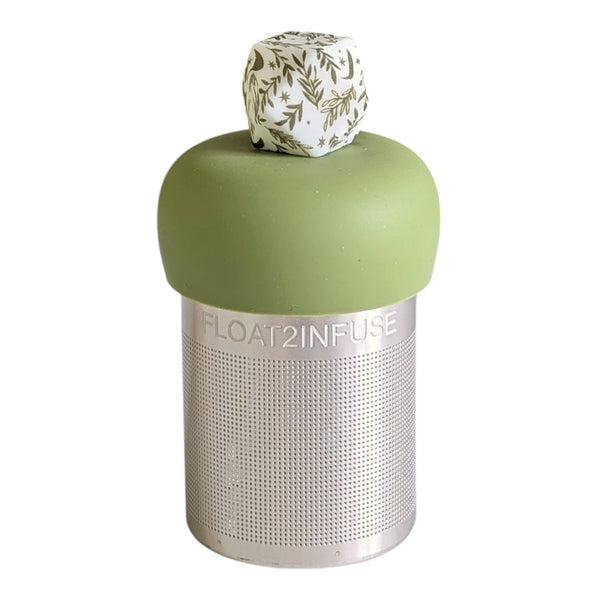 Hexagon | Floating Tea Infuser | Green Base | Herb Pattern