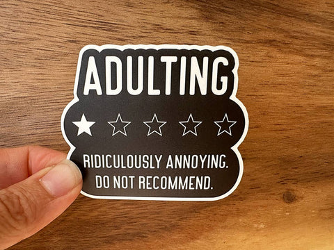 1 Star Adulting Review | Funny Sticker | Waterproof Vinyl
