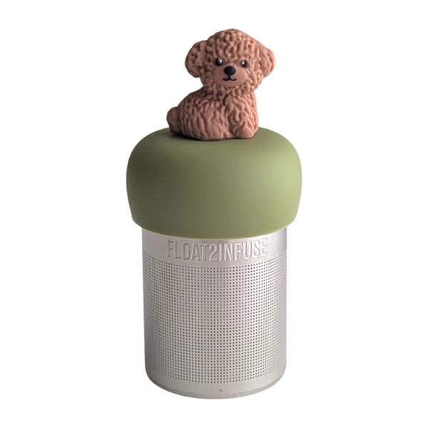 Brown Labradoodle | Floating Tea Infuser | Green Base |Brown