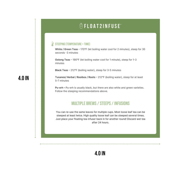 Tea Brewing Guide | Loose Leaf Tea Guide | Card | Tea Recipe