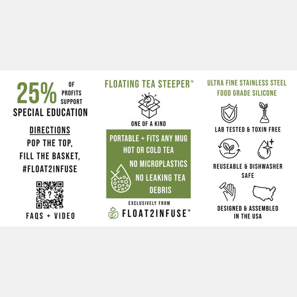 Bookworm | Floating Tea Steeper | Grey Base | Green Worm