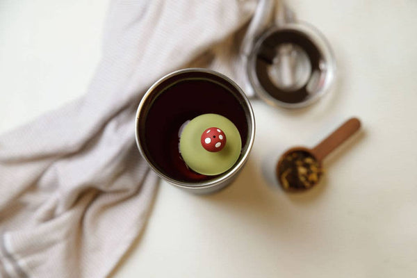 Mushroom | Floating Tea Steeper | Green Base | Red