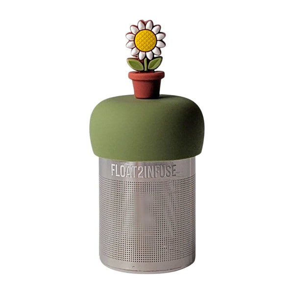 Potted Daisy | Floating Tea Infuser | Green Base | White
