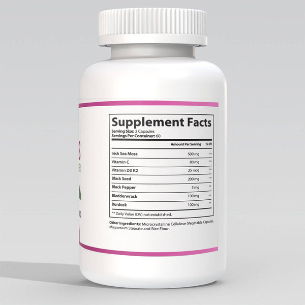 Sea Moss Black Seed Burdock Bladderwrack Vitamin D3 & K2