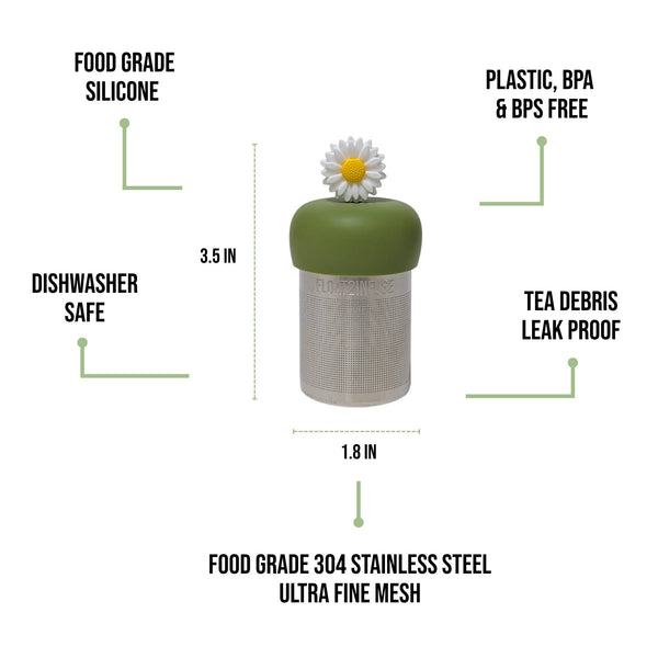 White Daisy | Floating Tea Infuser | Green Base | White