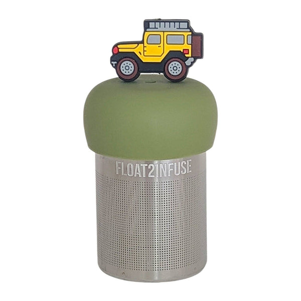 Jeep | Floating Tea Infuser | Green Base | Yellow Jeep
