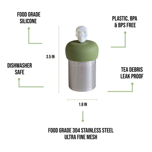 White Skull | Floating Tea Infuser | Green Base | White