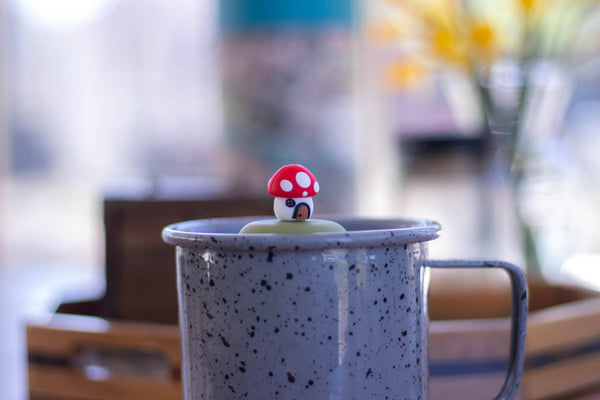 Mushroom Cottage | Floating Tea Steeper | Green Base | Red