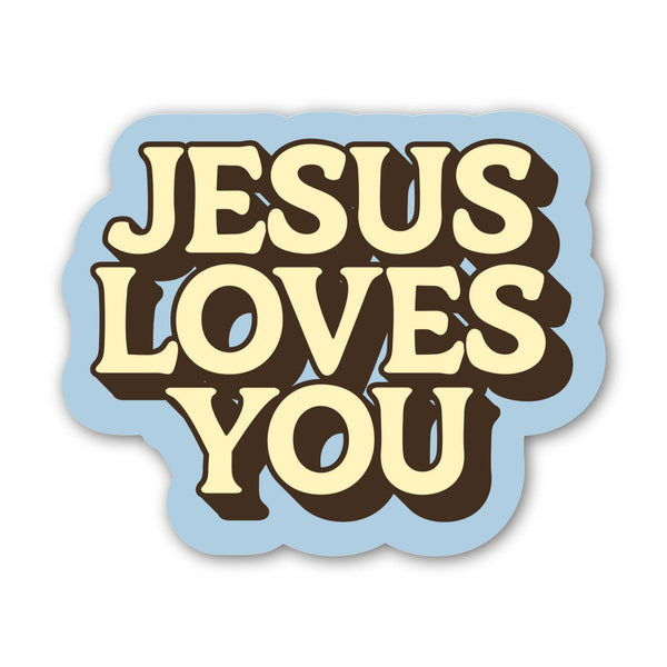 Jesus Loves You Text Faith Bible Sticker