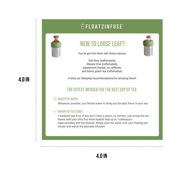 Tea Brewing Guide | Loose Leaf Tea Guide | Card | Tea Recipe