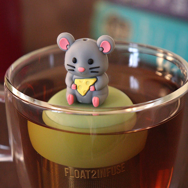Mouse with Cheese | Floating Tea Infuser | Green Base | Grey