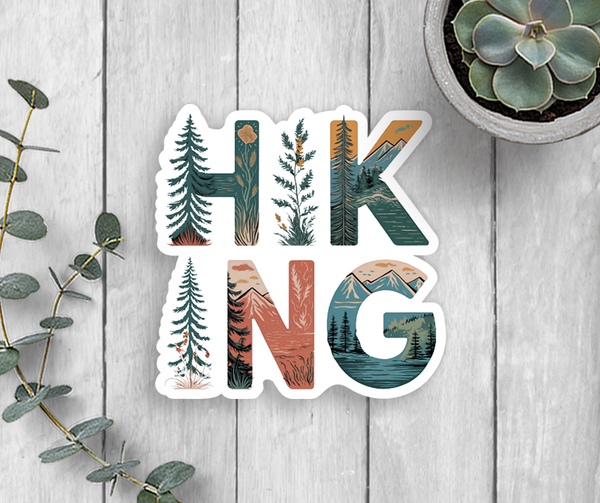 Hiking Vinyl Sticker