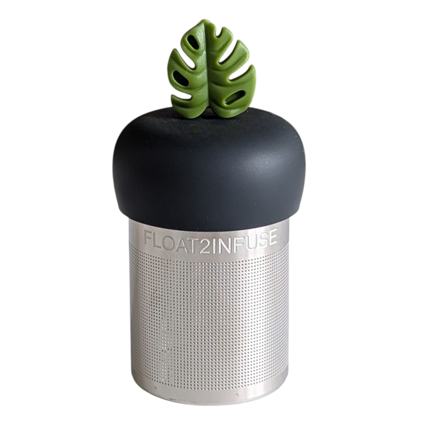 Monstera Leaf | Floating Tea Infuser |Black Base |Army Green