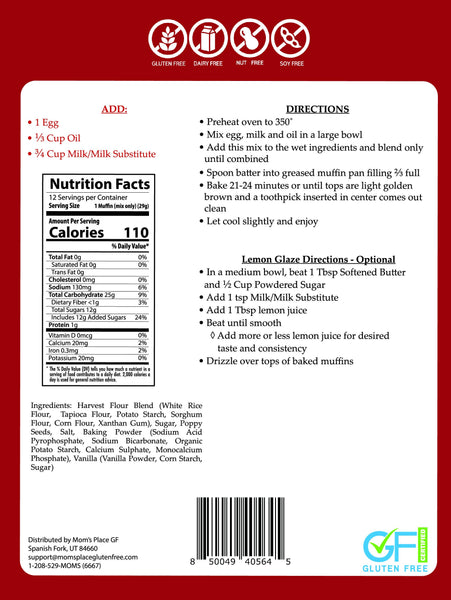 Gluten-Free Poppy Seed Muffin Mix