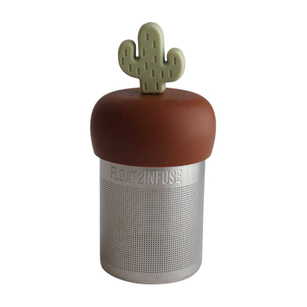 Light Green Cactus | Floating Tea Infuser | Light Brown Base
