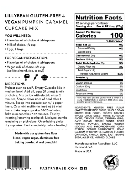 Pumpkin Caramel Cupcake Mix (Vegan & Gluten-Free)