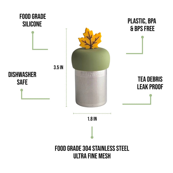 Yellow Maple Leaf | Floating Tea Infuser | Green Base