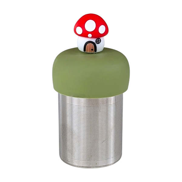 Mushroom Cottage | Floating Tea Steeper | Green Base | Red